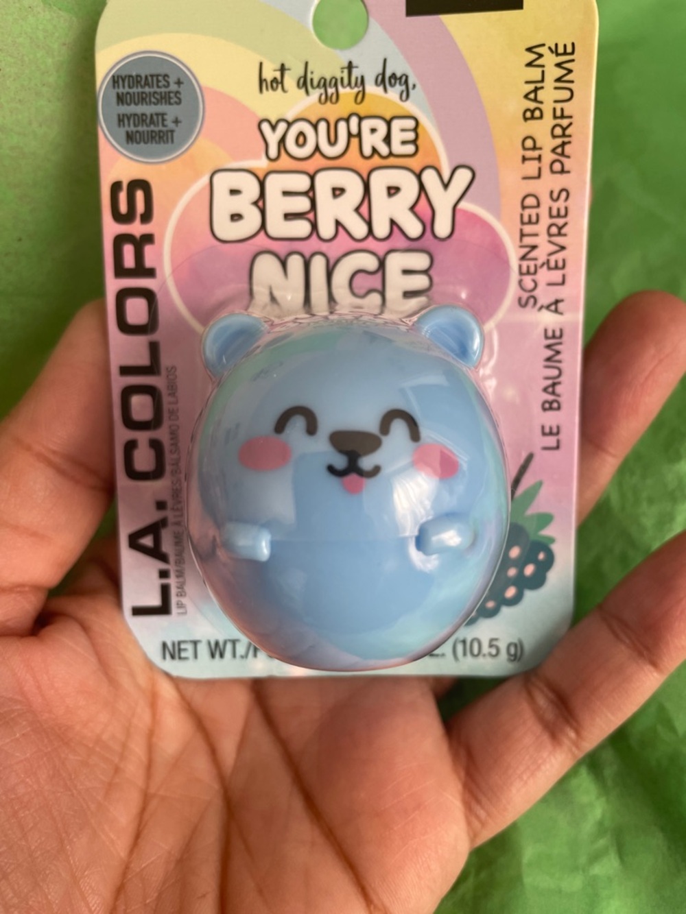 L.A. Colors Berry Nice Bear Blue Scented Lip Balm